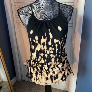 Y2K Black and Cream Women's Top
